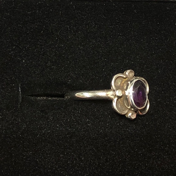 Amethyst butterfly sterling silver ring. - Picture 3 of 6